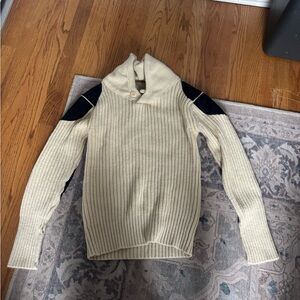 Men’s 36 100% British Wool Cowl Neck Sweater with Elbow Patches